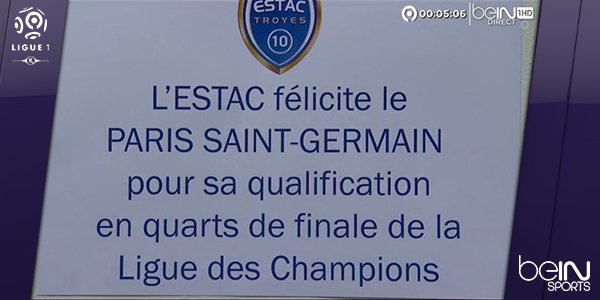 Un message de l'ESTAC attendait les joueurs du PSG dans leur vestiaire #ESTACPSG #LECLUB