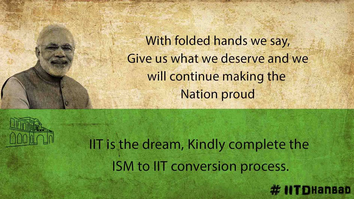 shanksharma2581's tweet image. We are pleading you @narendramodi ji.
#IITDHANBAD
#tableIITamendact 
@PMOIndia 
@smritiirani 
@HRDMinistry