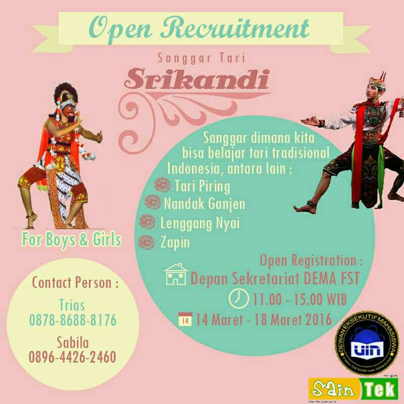 Girlssss suka nari tarian tradisional? Open recruitment!🎉 Yuk ikutan sekalian kita melestarikan kebudayaan bangsa~💁