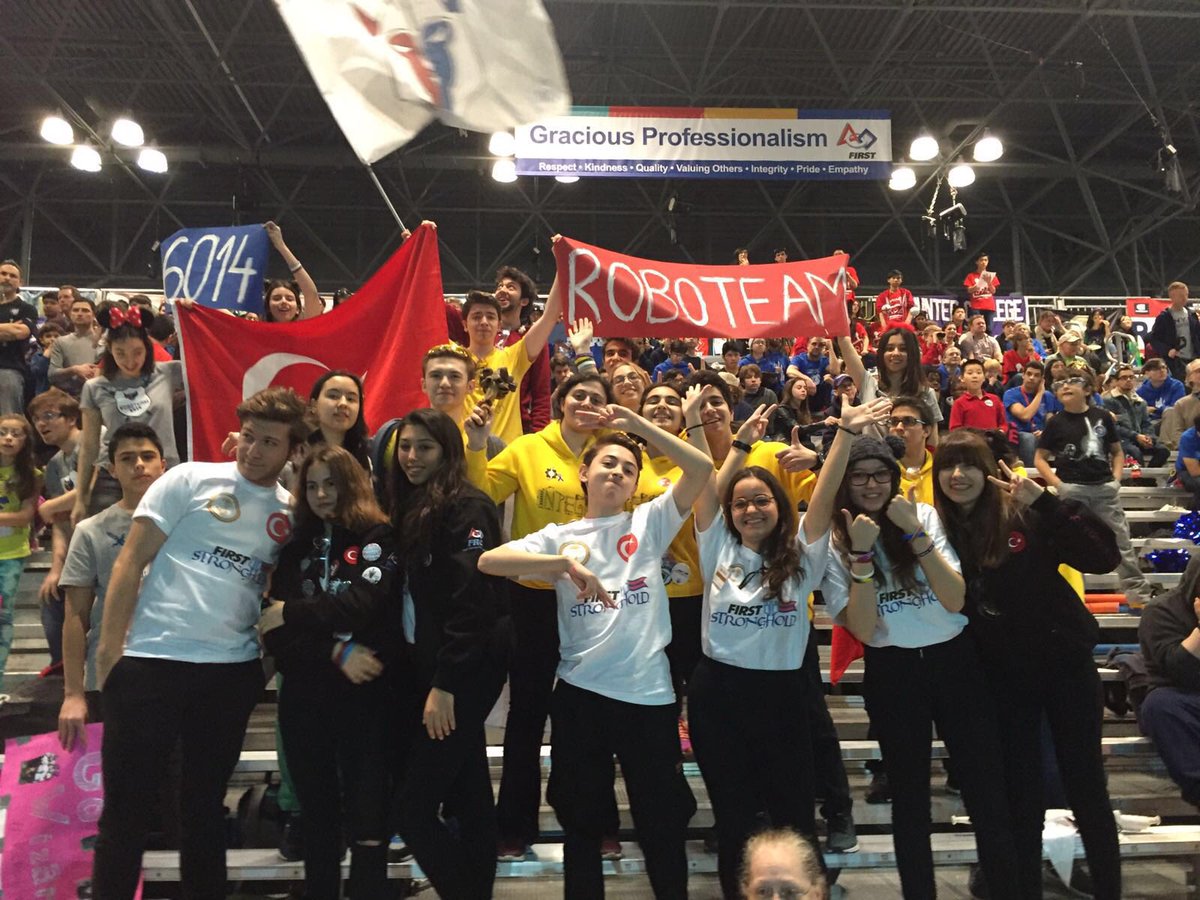 Teams 6014, 3646, 5946 yesterday having lots of fun and enjoying the FIRST experience! #nycfirst2016 #omgrobots
