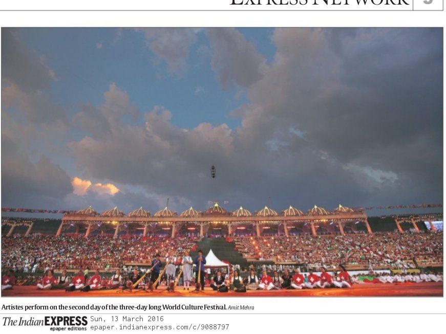 BJPInNews's tweet photo. A wonderful snapshot of Artist performing on #WCFDay2 of #WorldCultureFestival 
#WCFDay3 #RSS4India @WCF2016 @SriSri https://t.co/ZWPlmvMESH