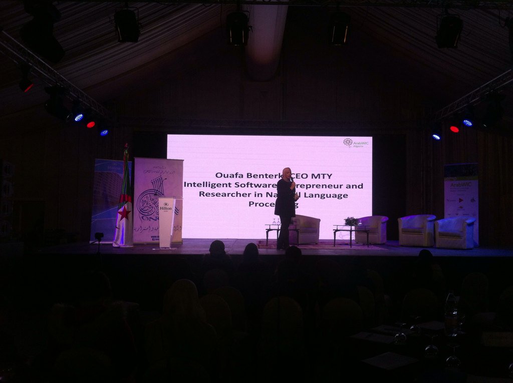 Yasmine_Djellal's tweet photo. Ouafa Benterki, CEO of MTY Intelligent Software is now telling us about how she made it in Algeria #WICAC16 https://t.co/N1A0mUGrqj