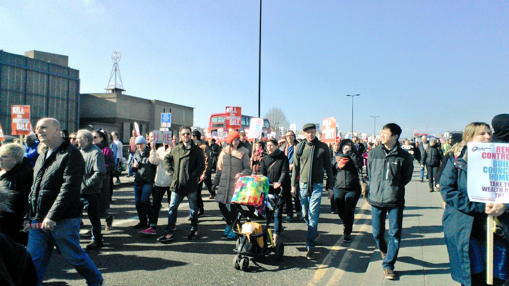 natalieben's tweet photo. #killthehousingbill march crossing Thames. Houses should be affordable, secure homes, in communities. #humanright https://t.co/VNGrdsunp9