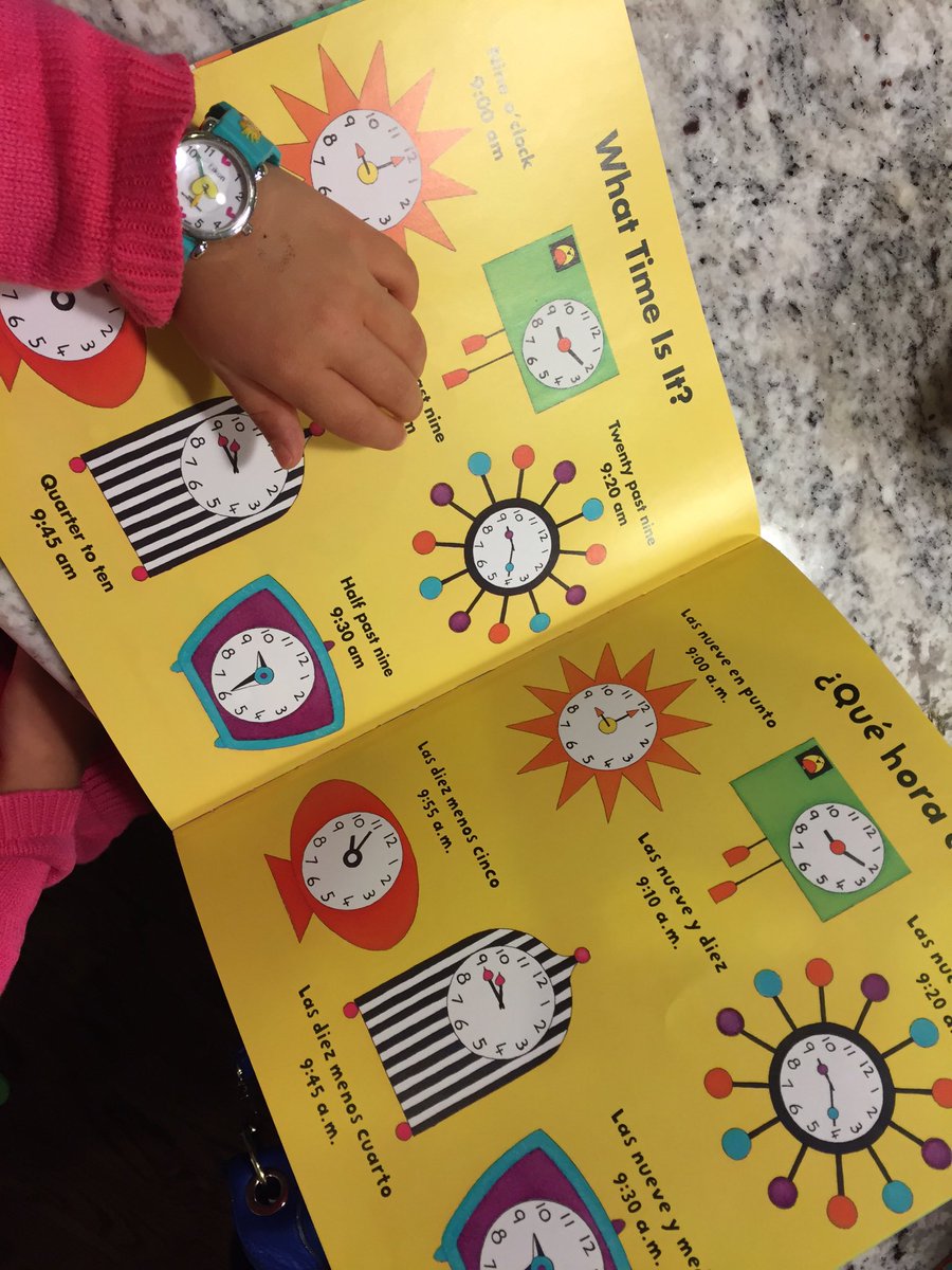 barefootwithd's tweet photo. What time is it anyway? #daylightsavings #quehoraes #bilingualbooks #learntotelltime https://t.co/2lhViLp2Py