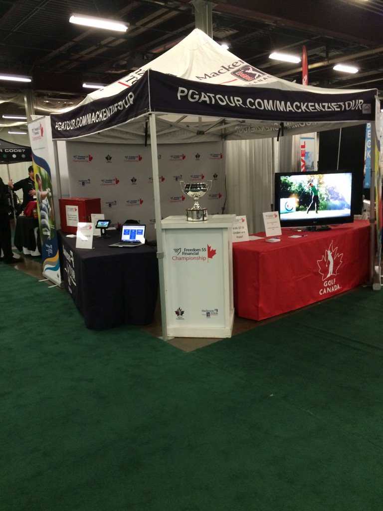 d_hyatt's tweet photo. Come check out the Freedom 55 Financial Championship tent today at the London Golf Show! 10 - 5. Last day! https://t.co/r6MsWNLdnX