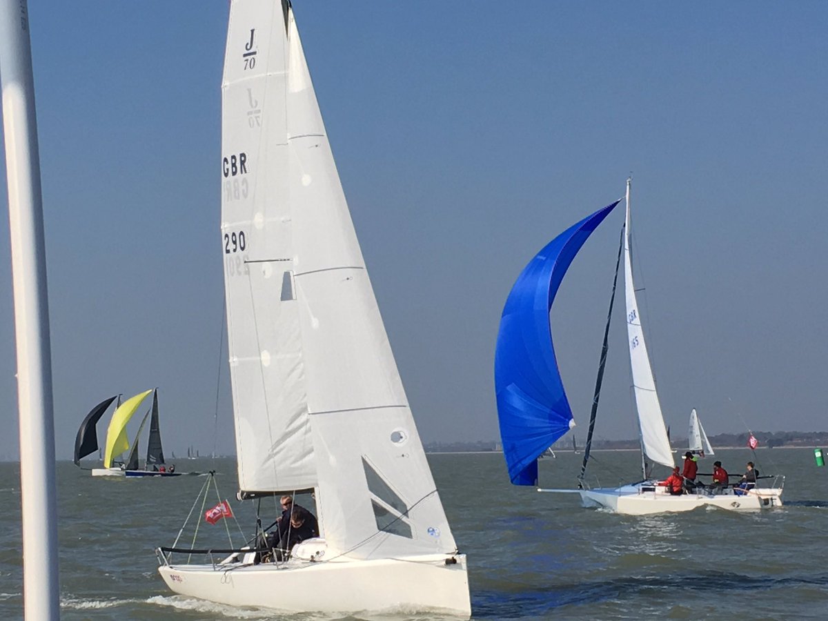 Hamblepoint's tweet photo. Fantastic Day 1 @WarsashSC #SpringSeries 3 tight races for White Group. @Crewsaver @HellyHansen #RollyTaskerSails https://t.co/7oZJG9gkig