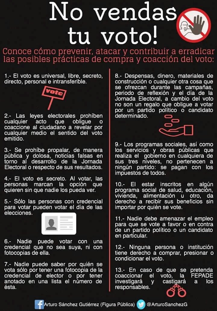 Este domingo hay elecciones extraordinarias en #CentroTabasco y #Chiautla en el EdoMex.

¡No vendas tu voto!