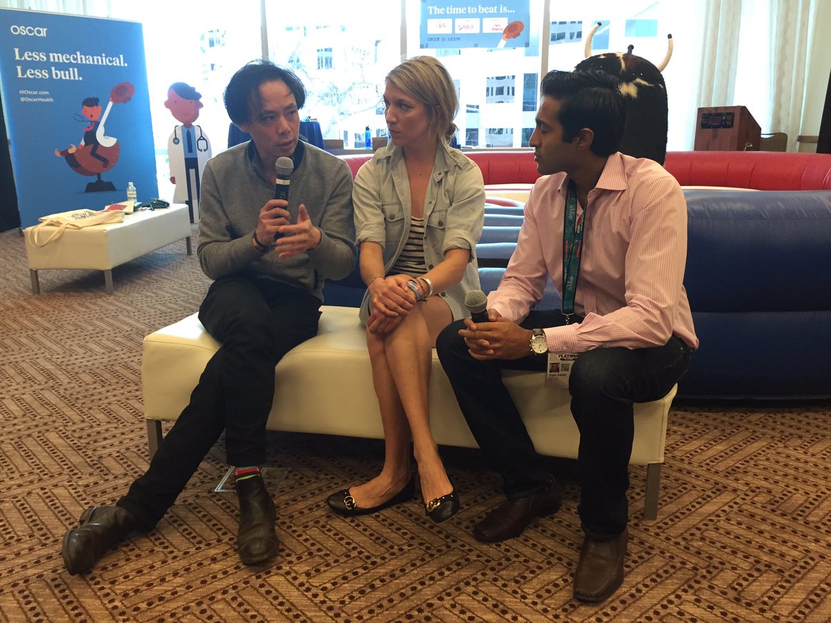 OscarHealth's tweet photo. Big thanks to @onemedical founder Tom Lee for a great Q&A session with #OscarTX GM @vjkedar! #MedTech #SXSWi2016 https://t.co/kxWxGRtDoY