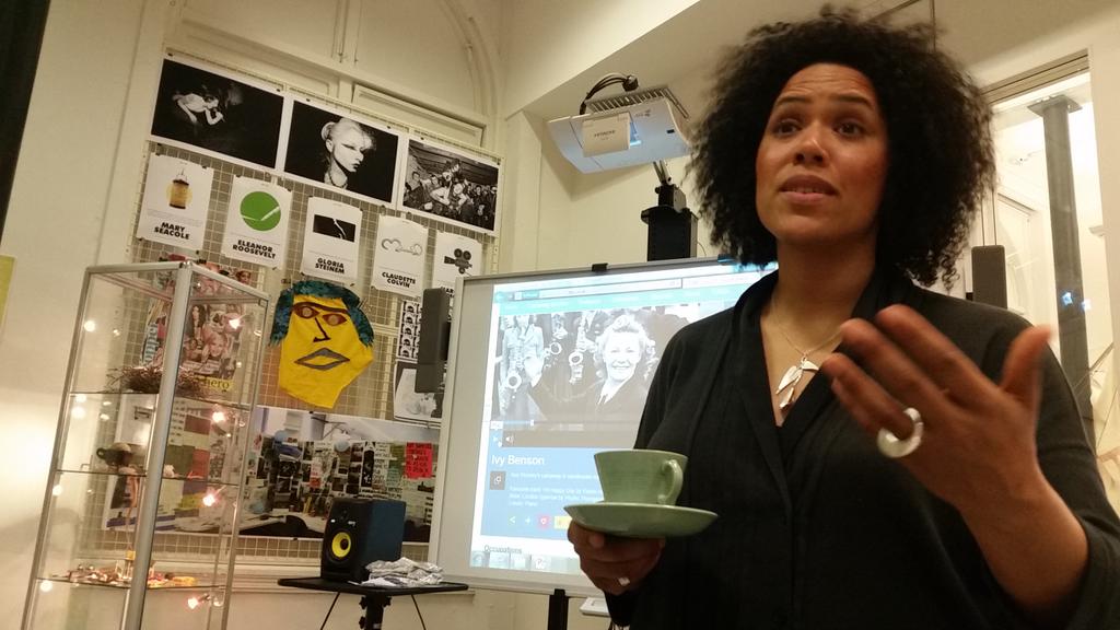 jo_hassall's tweet photo. Rommi Smith summons the spirit of Ivy Benson in her amazing performance #fequals @LeedsSchoolAAD @LeedsInspired https://t.co/eEuatB7Pvo