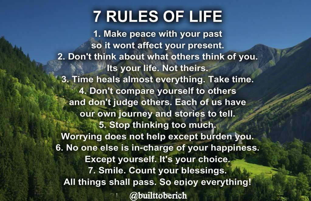 BuiltToBeRich's tweet photo. Essential rules for life. #7RulesOfLife #NateRich #BuiltToBeRich #Success https://t.co/DBnF7QaaWC