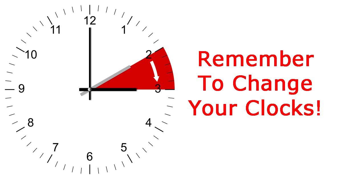 Don't forget to set your clocks an hour ahead!