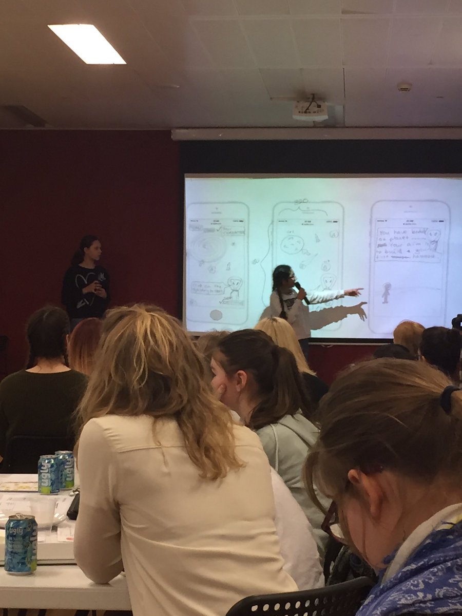 slantedcomms's tweet photo. .@AlienHacksApp now talking to us about learning how to code through gaming #acornhackgirls #youngenterpreneurs https://t.co/l40VM8fX13