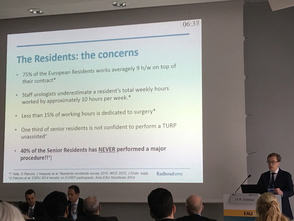 #eau16 ALARM BELLS RINGING - Are we letting our friends <a href="/ESRUrology/">European Society of Residents in Urology</a> down? 😥🤔