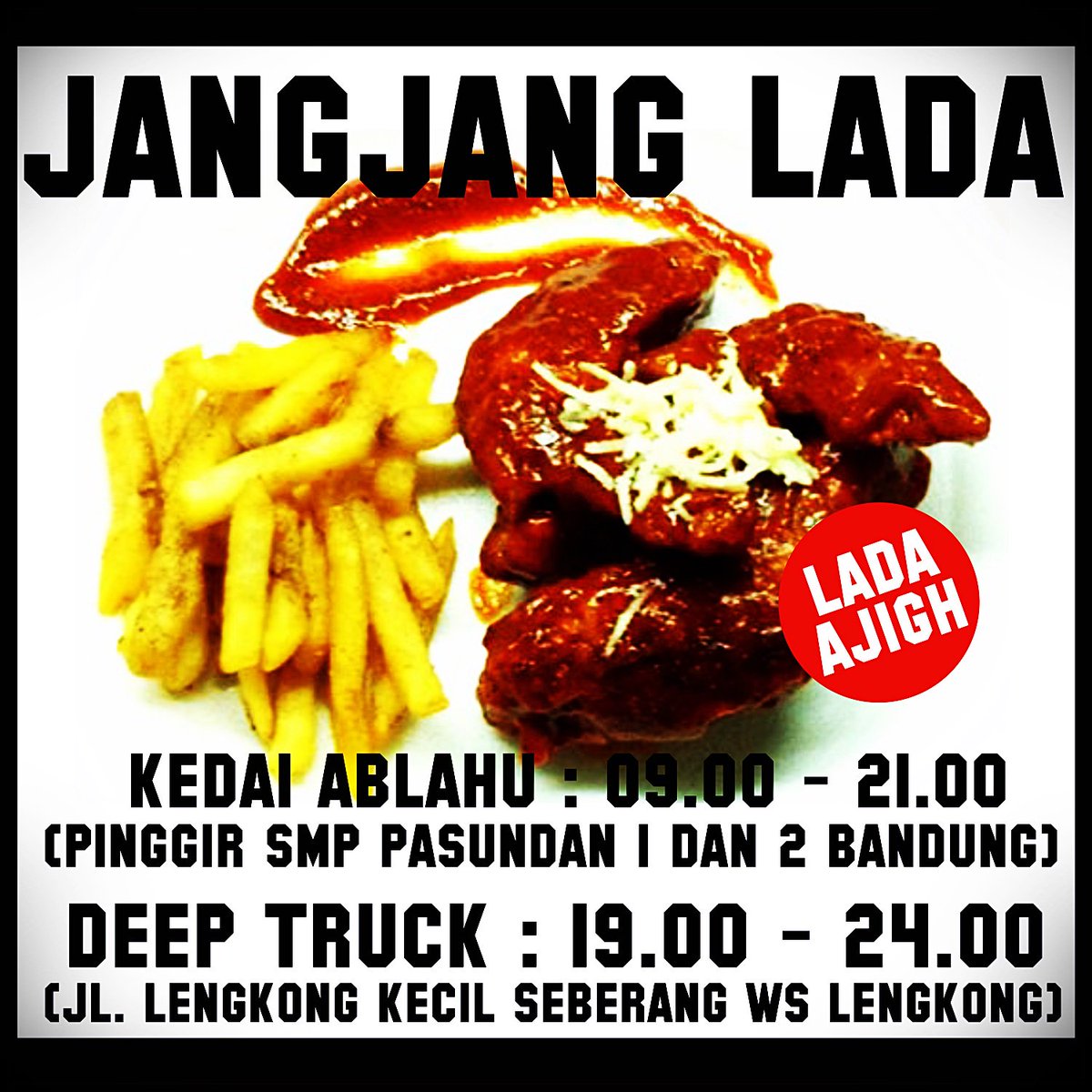 Siang2 pengen jangjang lada? ke <a href="/ablahukopi/">KEDAI ABLAHU</a> saja dari jam 09.00 - 21.00 malem mah bisa ke lengkong cc <a href="/Deep_Insight/">Deep Insight</a>
