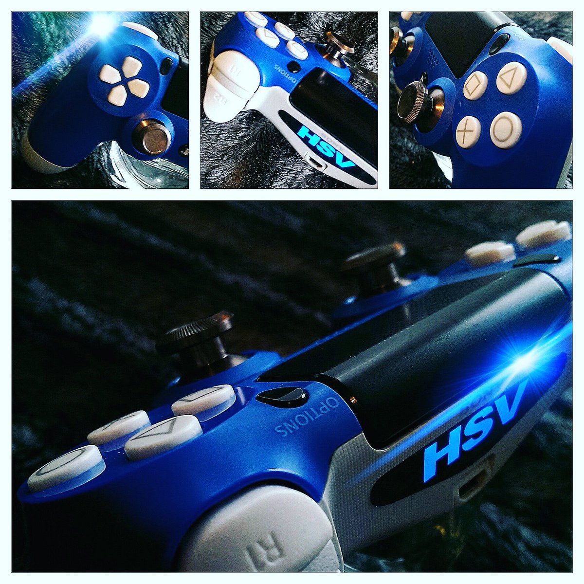 ControllerModHB's tweet photo. #playstation4 #HSV #hamhurgersv #B04HSV #modding #ps4controller #blau weiss #werder #bulletbuttons #aluthumbsticks https://t.co/n9zPWA853N