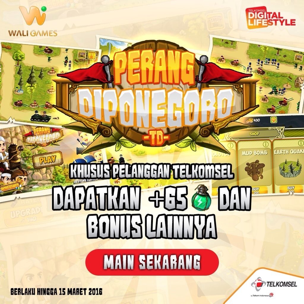 Download game Perang Diponegoro&amp;dptkan bonus khusus kamu pelanggan <a href="/Telkomsel/">Telkomsel</a> Tsel.me/diponegoro #tseljawabali
