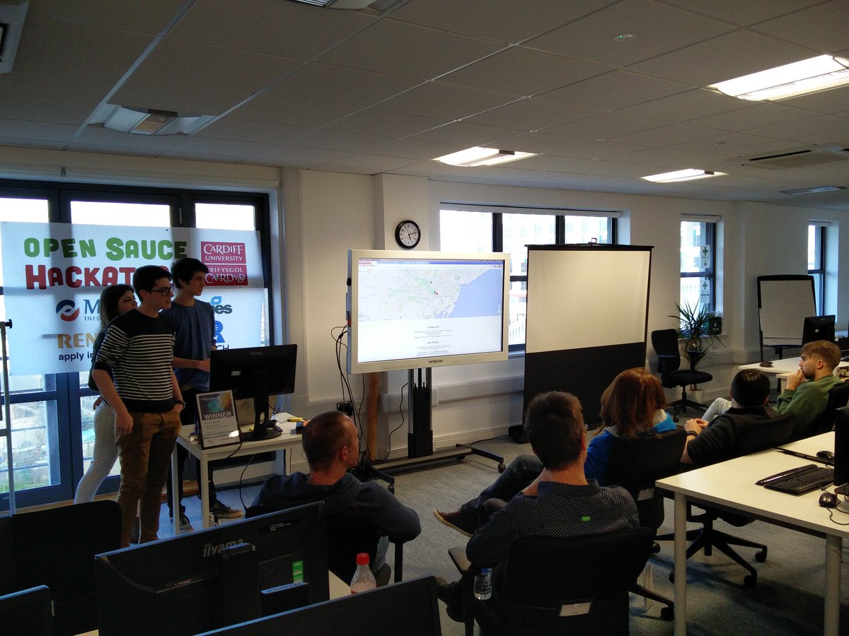 cfhack's tweet photo. Great presentation from team "Byte me" with: project chargers, map based guide to show car charging points #future https://t.co/iNtlvHJkr1