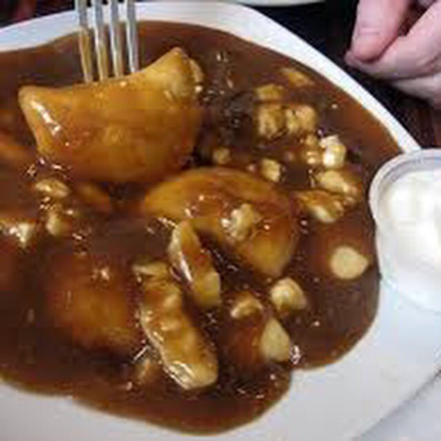 PerogyGuy's tweet photo. If you love gravy made from Roast & Vegs try our #poutine @CrossroadsMrkt /Double Smoked Garlic Sausage #yycpoutine https://t.co/JthBUAAKVr