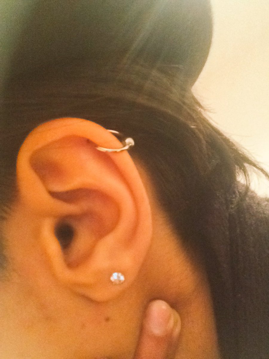 HiralRDesai's tweet photo. My ace #helix ear piercing from yday though #impulse #impulsivebehaviour https://t.co/G8P0E30Loi