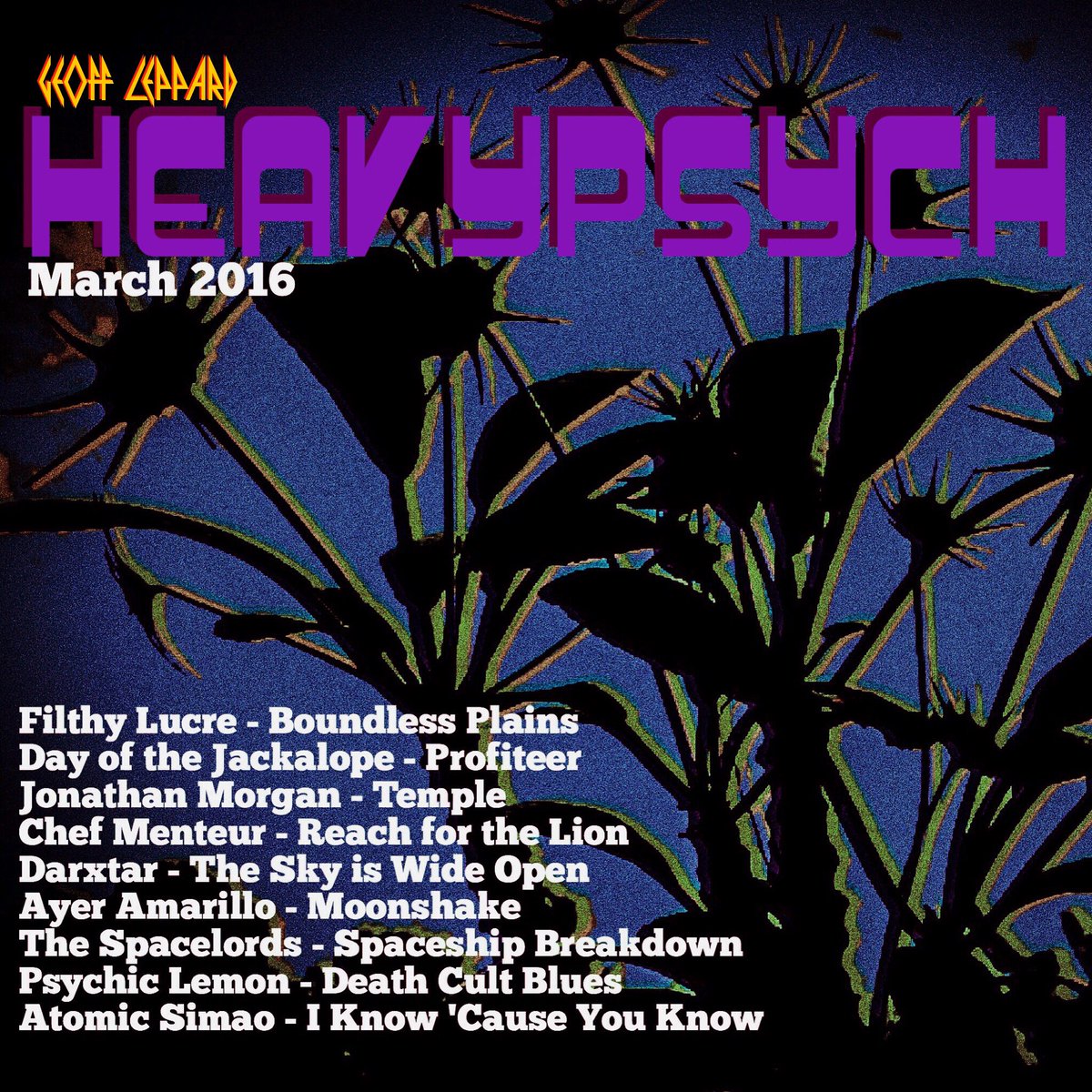 GeoffleppardUK's tweet photo. March #HeavyPsych now available anytime at https://t.co/Nnzc0Mdkyz #psych #stoner #spacerock #krautrock #music #mix https://t.co/0UwH4PP4TR