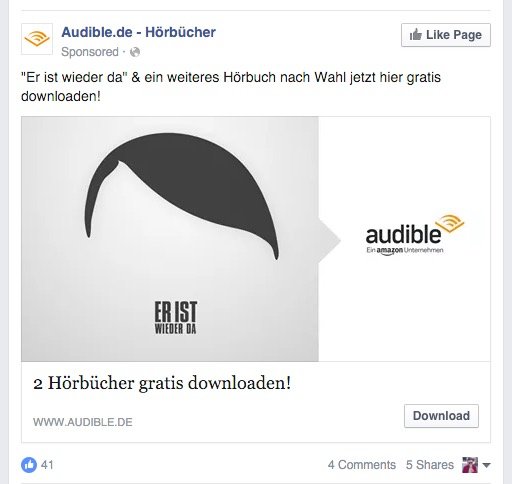 was ein zufall, dass mir facebook gerade heute abend ausgerechnet diese werbung einblendet…#ltwlsa