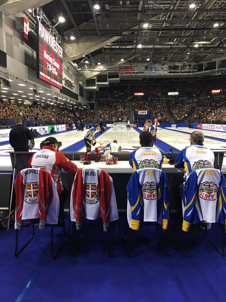 CurlingCanada's tweet photo. It's game time!! Who do you think will win it - @TeamKevinKoe or @TeamGushue #Brier2016 https://t.co/mCCLeIDRgV