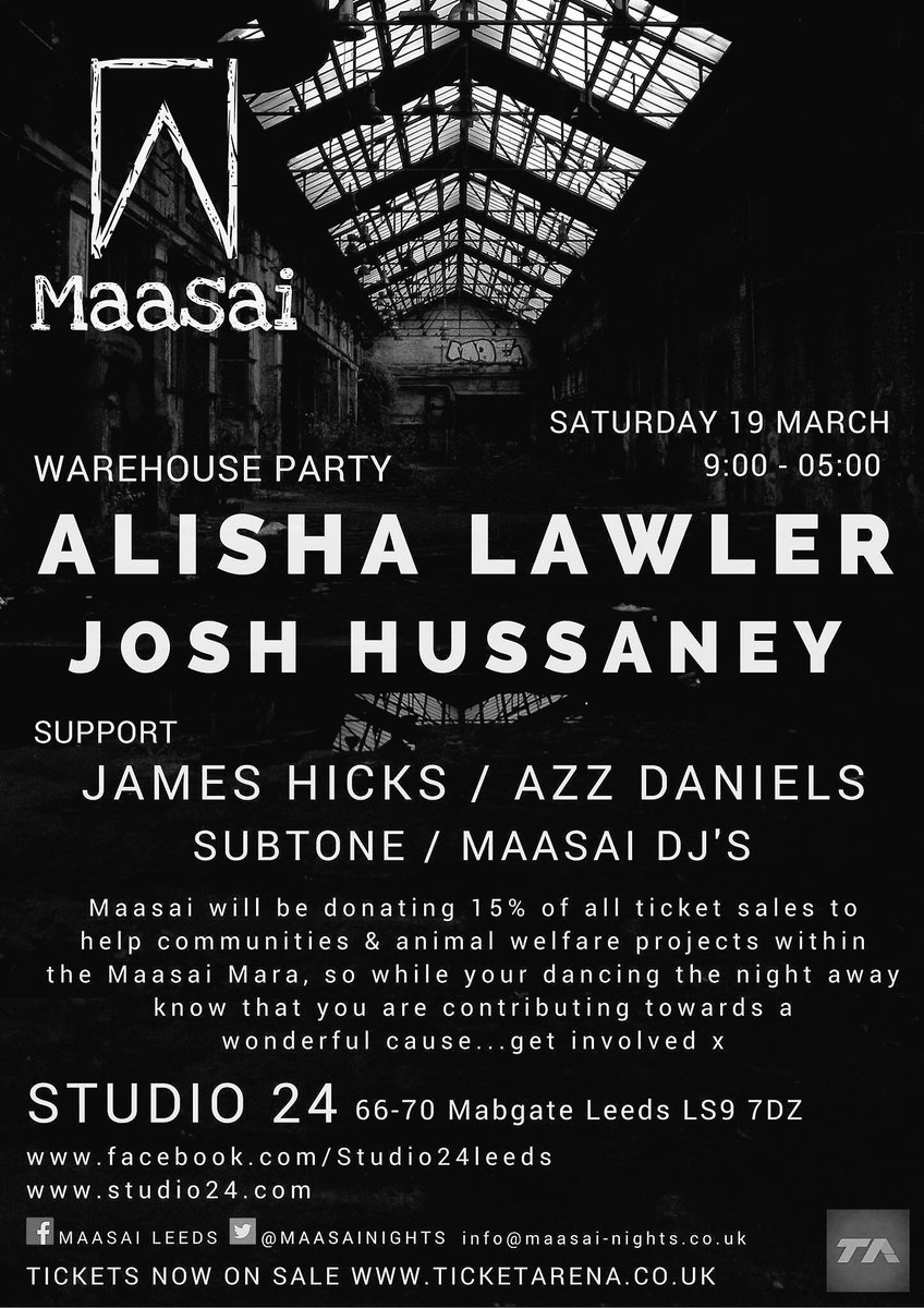 sundayloverec's tweet photo. @MassaiNights // Saturday 19th - Leeds, Studio 24 https://t.co/rRBv82Ezi7