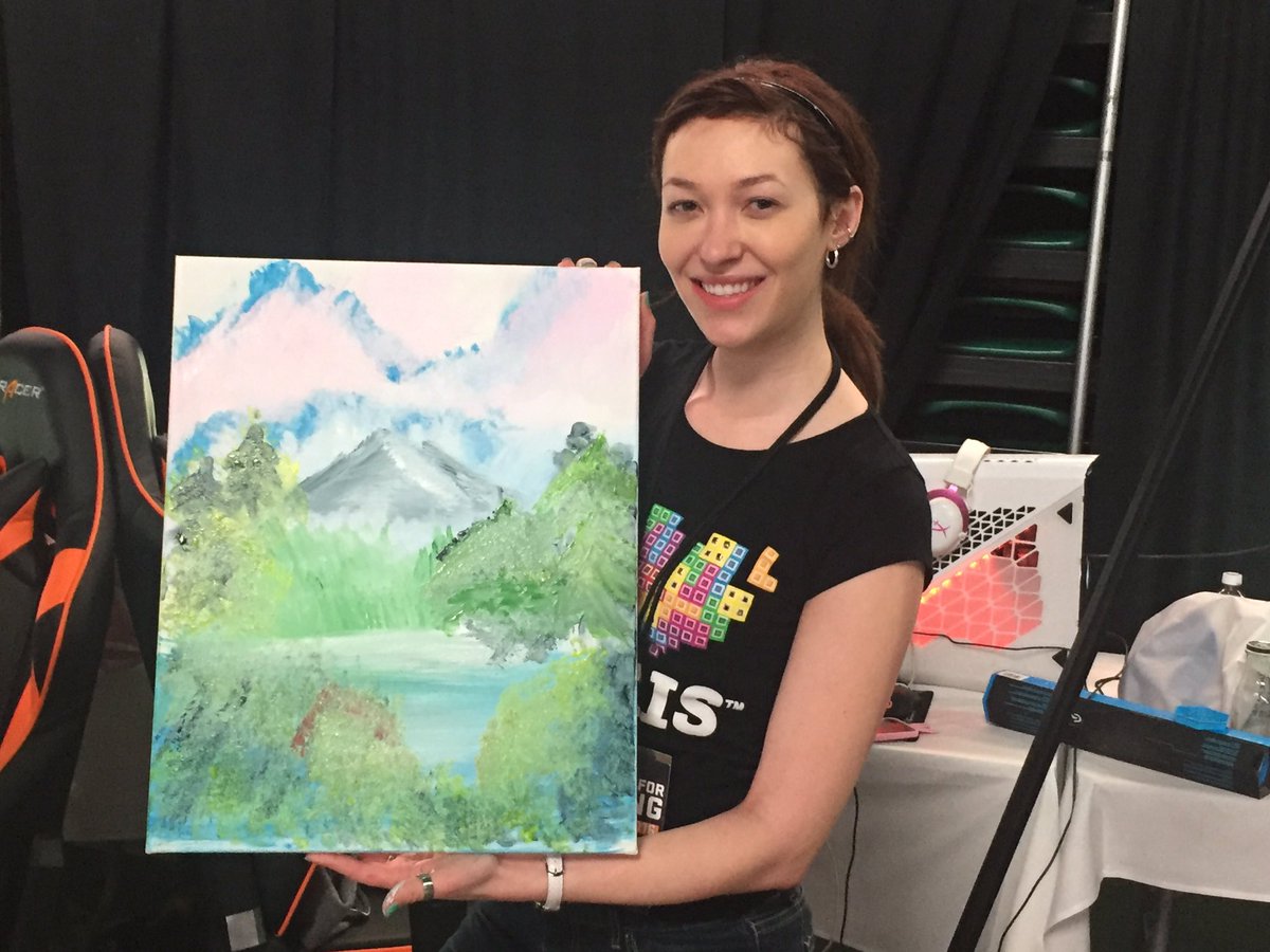 @JessBrohard channeling Bob Ross for charity at #GamersforGiving !