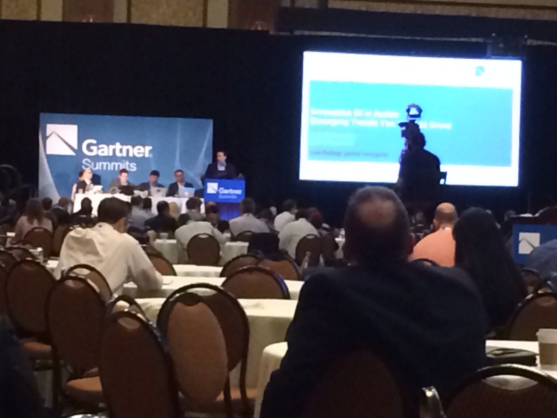 BIScorecard's tweet photo. @JoshParenteau kicking off the new innovative BI session - inspiring - next disrupters #gartnerbi https://t.co/UN9elzUIfb