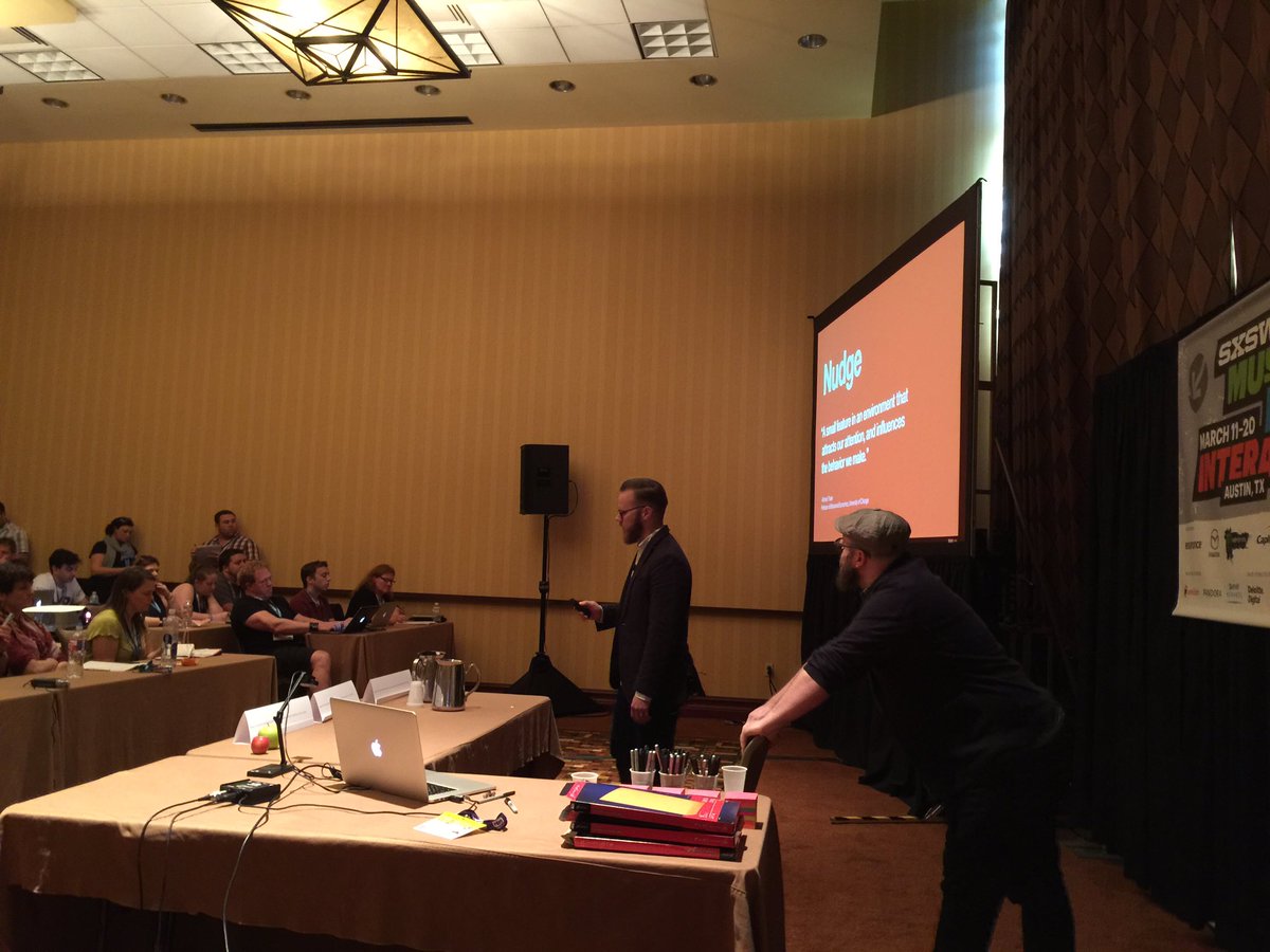 TyTyner's tweet photo. UX Nudges at #SXSW2016 #uxnudge #ibmdesignthinking #IBMDesignHive https://t.co/FtigMH3ENu