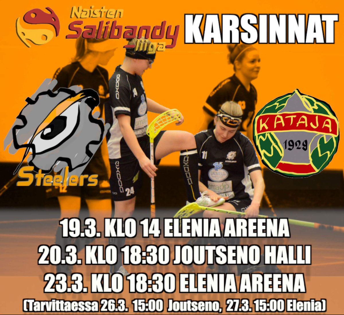 SteelersNaiset's tweet photo. #nsbliiga karsintojen aikataulut. Kolmella voitolla liigaan. #salibandy @jokanaiset https://t.co/tbEdPQggQd
