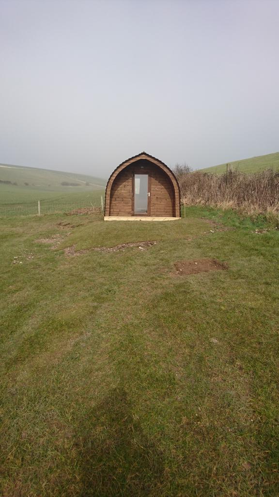 Our new family camping pod is in place! Sleeps 4, with beautiful views!