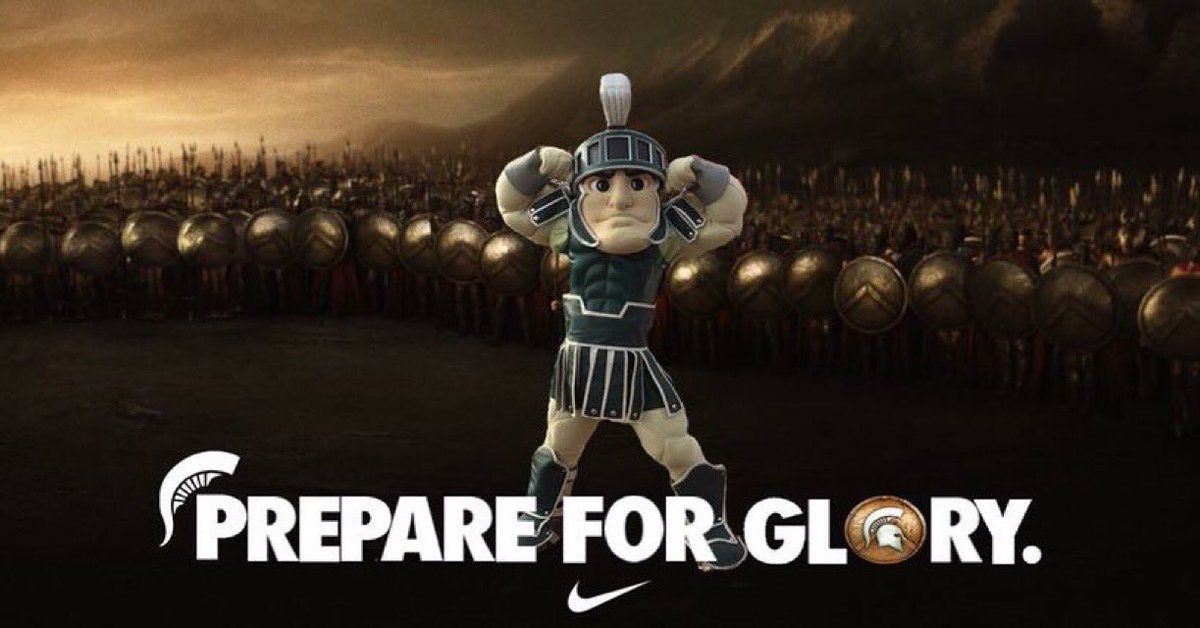 MSUHumor's tweet image. Michigan State becomes the first team to win both the B1G Championship game in Football and Basketball in same year!
