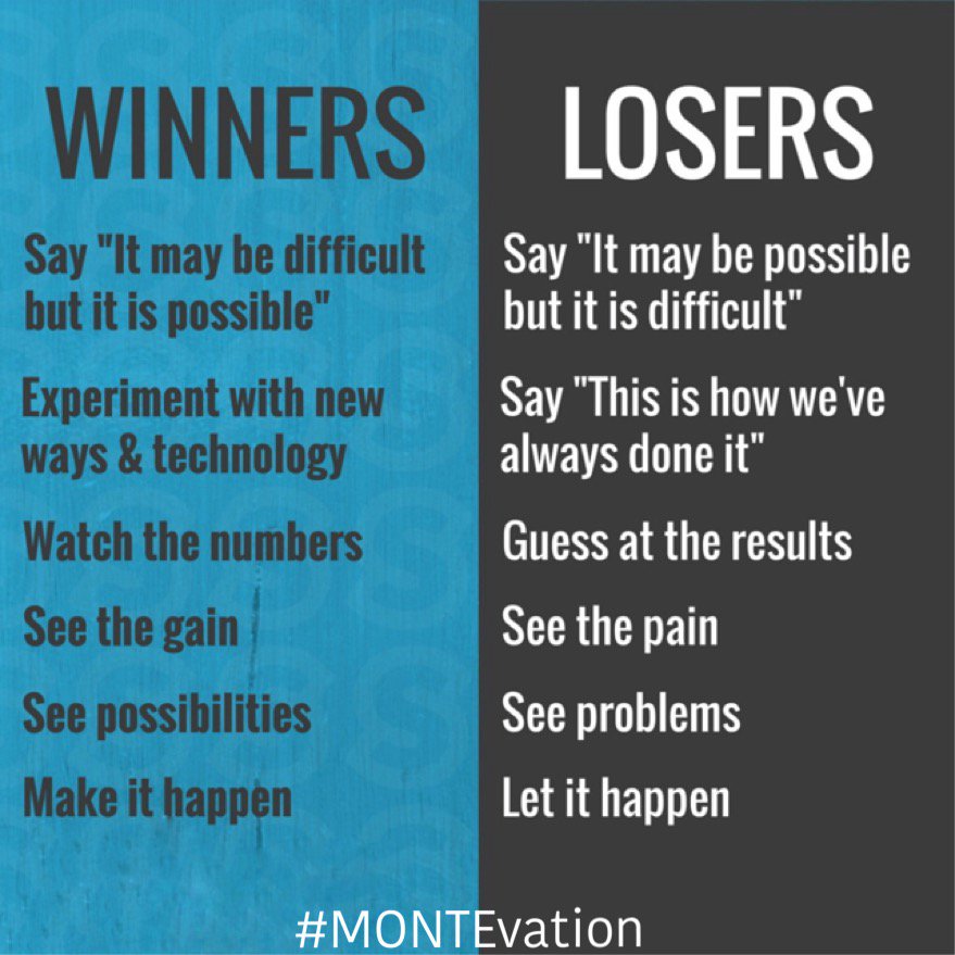 HBMONTE's tweet photo. It's always your choice to be a winner or a loser! #MONTEvation https://t.co/szUYUvOSPL