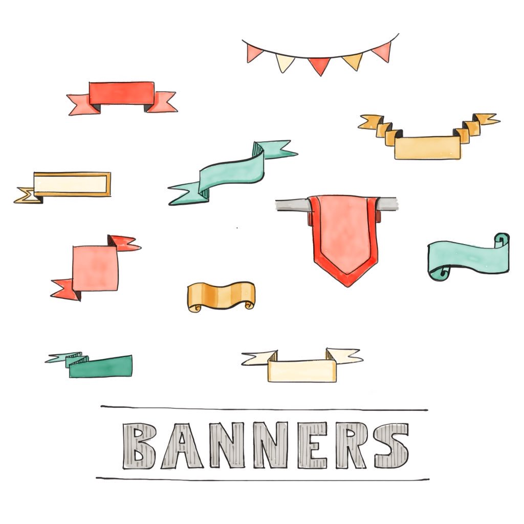 nickysatia's tweet photo. Practicing drawing all kinds of different banners. Looks festive right?😊 #bizzdraw #doodle #madewithpaper #pencil53 https://t.co/CdO2YrjXP7