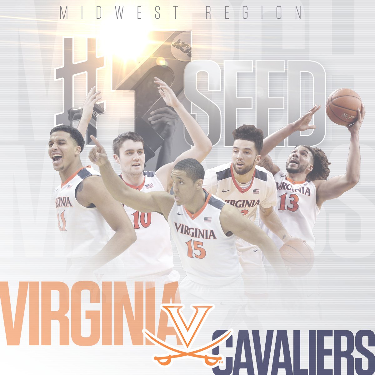MarchMadnessMBB's tweet image. The No. 1 seed in the Midwest is Virginia! #SelectionSunday