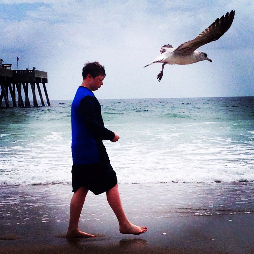 Scott enjoying the beach. #johnniemercerpier