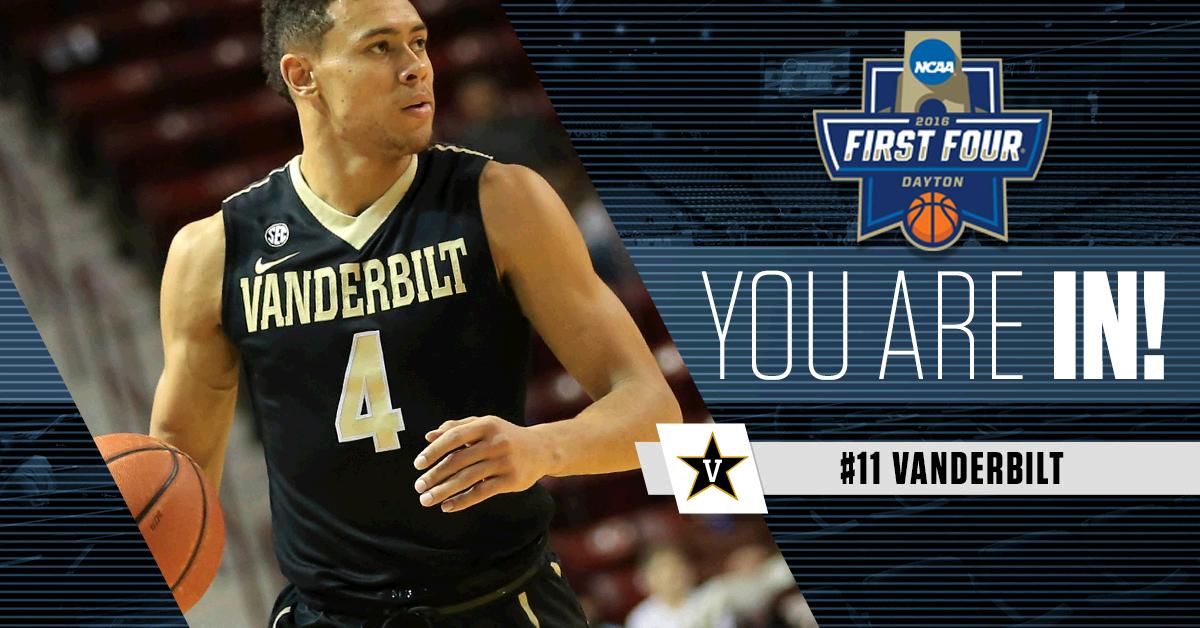 MarchMadnessMBB's tweet photo. Vanderbilt is IN! #LetsDance #SelectionSunday https://t.co/EwaKKaMtNw