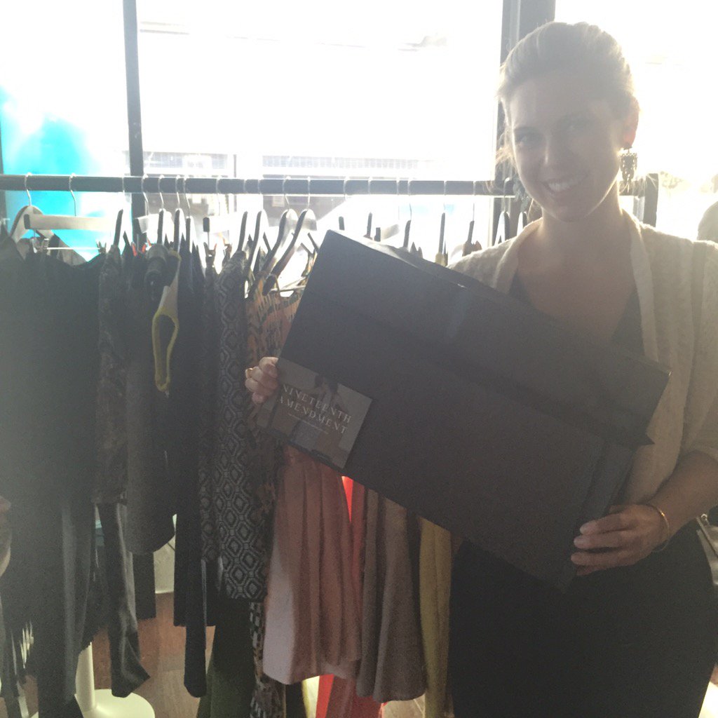 19thAmendment's tweet photo. We delivered @AlisonPerrie's https://t.co/uJJg4ALOsu purchase to her in person at #sxsw #Austin #Happy #Amender https://t.co/SLTFxsvsXI