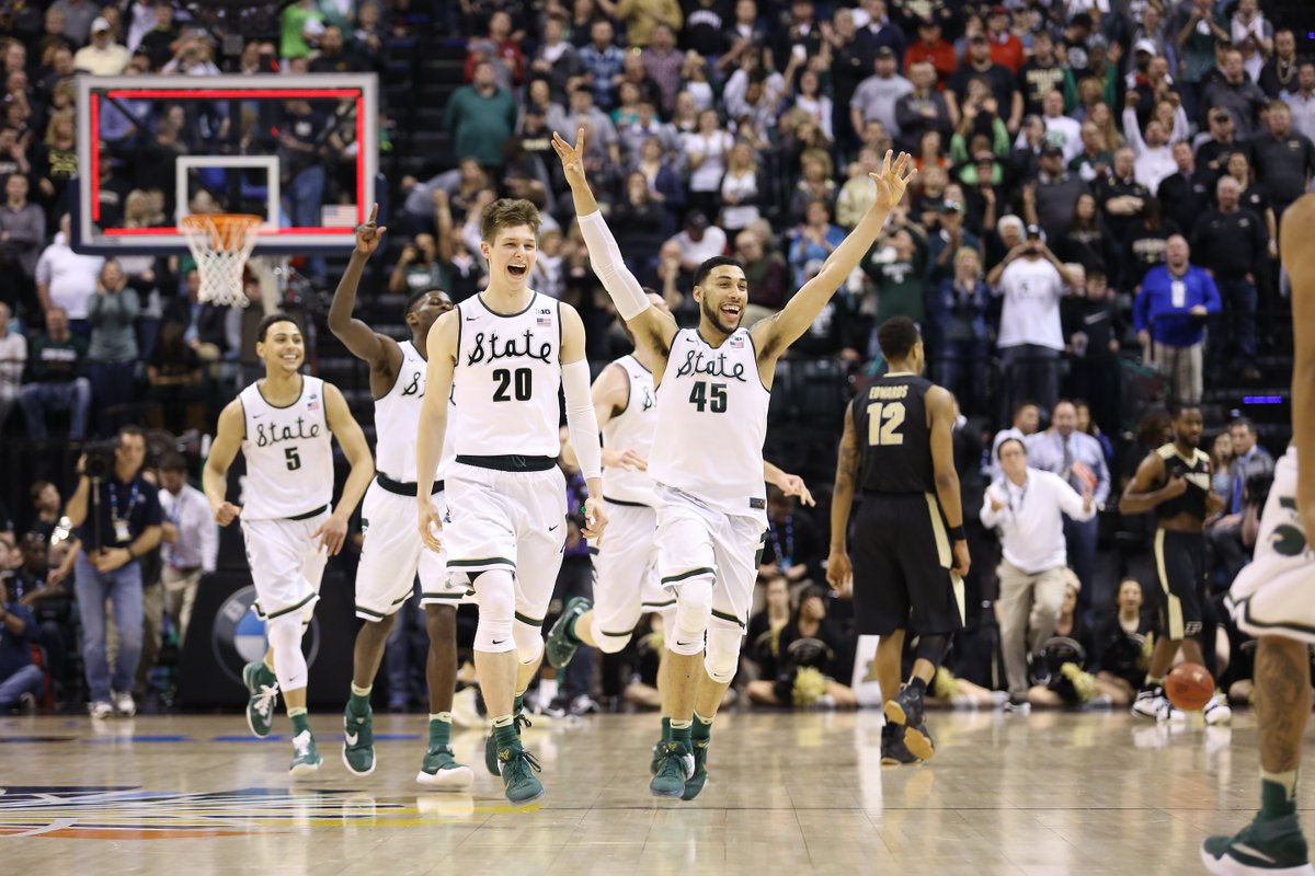 That moment you clinch the 2016 Big Ten Tournament title #Spartans #Champs