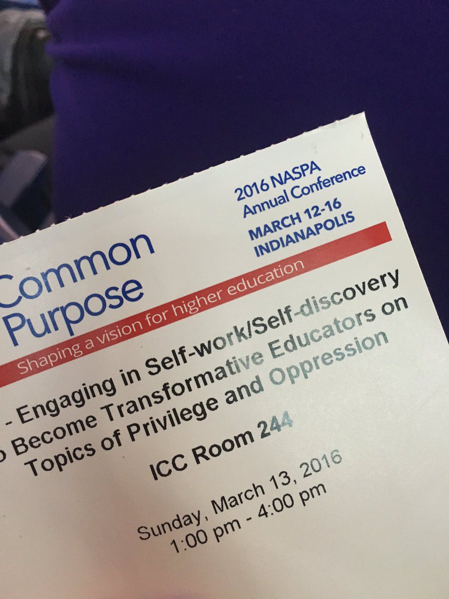 Thinking about tweeting as a way to leave my mark. Thanks #selfwork session  #NASPA16