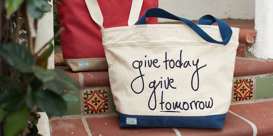 TOMS's tweet photo. Give today. Give tomorrow. #TOMSbags https://t.co/sb4yvJWS6r https://t.co/RjmGYwtVd7