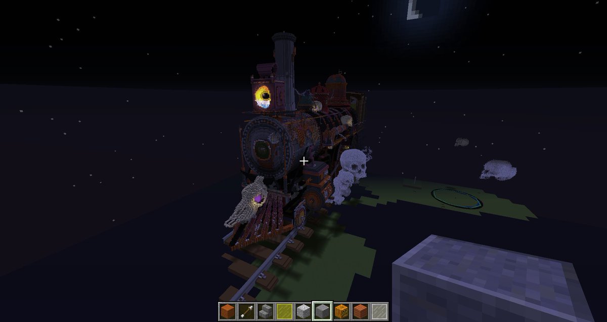 CorbinRainbolt's tweet image. I have made some progress on the train! Now it is spooooky! I added some rust, some skulls and a tender!
