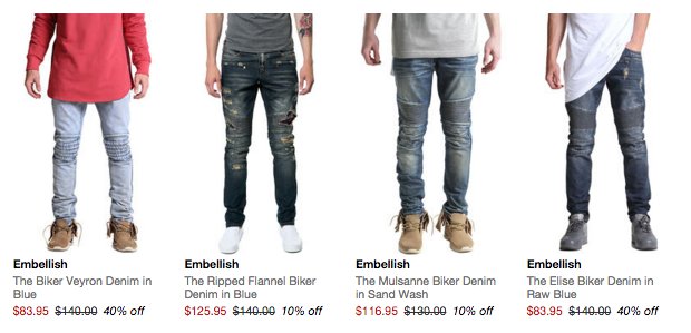 embellish biker denim