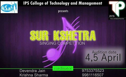 technoparv16's tweet photo. #Technoparv_2K16 presents a contest "SUR KSHETRA".A singing competition.
 #REGISTRATION_OPEN https://t.co/ffq8Qv9u71