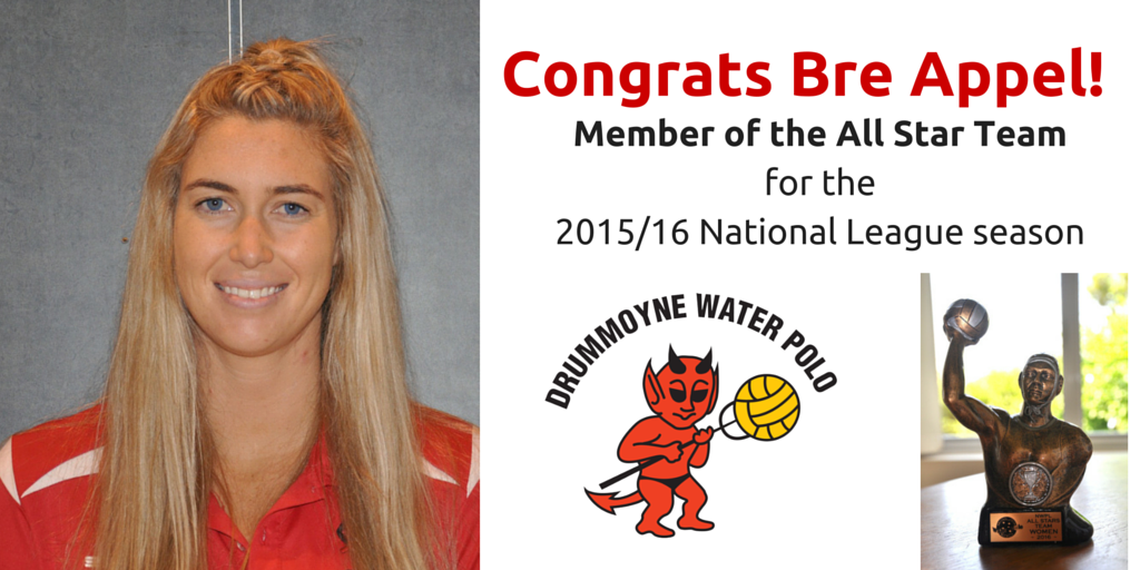 DWPCDevils's tweet photo. Congrats to the Drummoyne Devils' Bre Appel on being named in the 2015/16 National League All Star Team! #NWPL16 https://t.co/juBNVDlInd