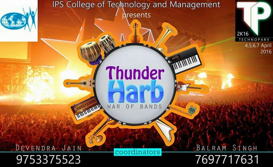 technoparv16's tweet photo. #Technoparv_2K16 presents a contest "THUNDER HARB ". A band competition. #REGISTRATION_OPEN https://t.co/4IsySs2dAR