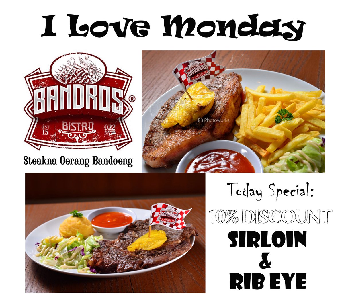 Gimana gak cinta sama hari ini coba ...
Steaknya discount 10% trus free tea/green tea pula
 yuk serbuuuu