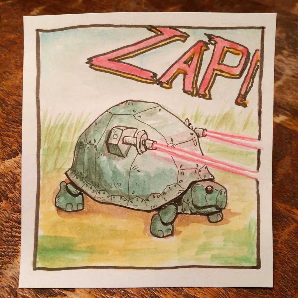 Otherbots's tweet photo. Monday lunch drawing. The boy and I played #robotturtles this afternoon.  #robot #turtle #roboturtle #marchofrobots… https://t.co/CCXCTJlJjv