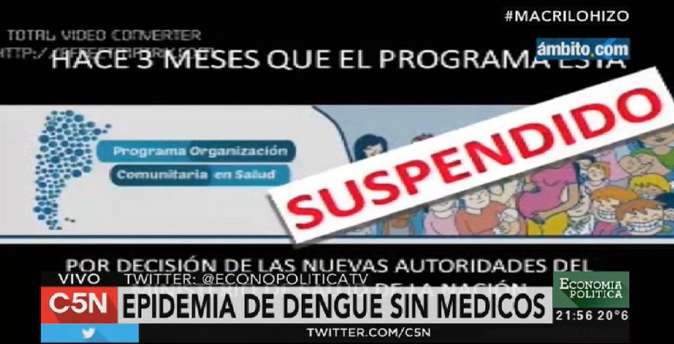 teleargentinaOK's tweet photo. #MacriLoHizo "No estamos haciendo nada contra el dengue porque no nos dejan", los despedidos del @msalnacion https://t.co/rl7plw516e